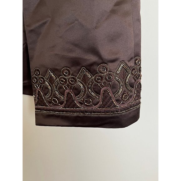 Kasper Bronze Knee Length Embroidered Coat - Size 8 - Picture 7 of 14